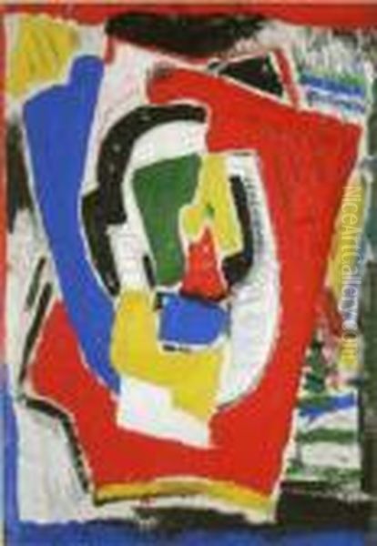 Cubist Composition Oil Painting by Evie Sydney Hone