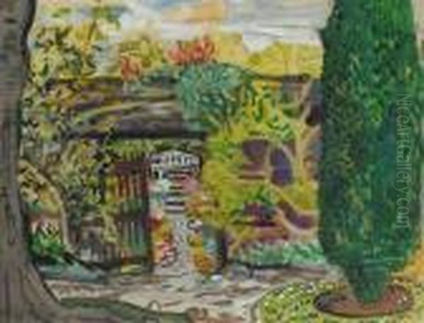 The Garden Chair, Barmeath Oil Painting by Evie Sydney Hone