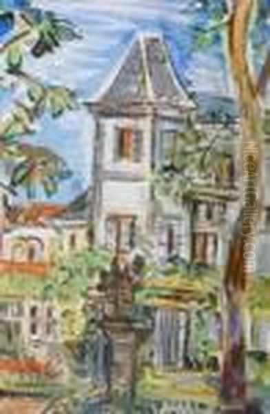 Chateau De Fontguitaro, Tarn, France Oil Painting by Evie Sydney Hone