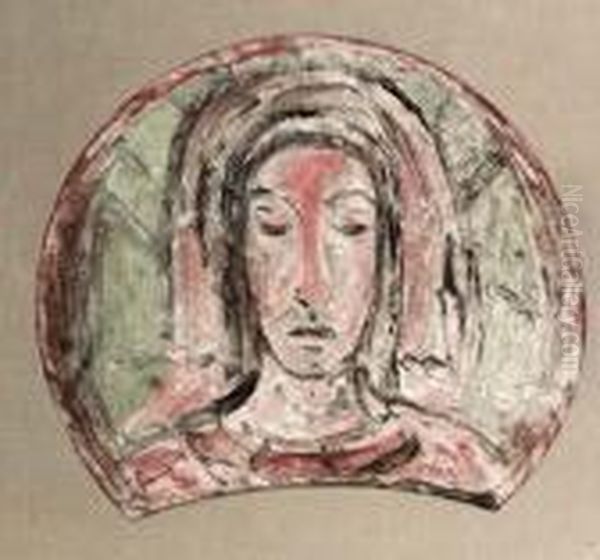 Head Of The Virgin Oil Painting by Evie Sydney Hone