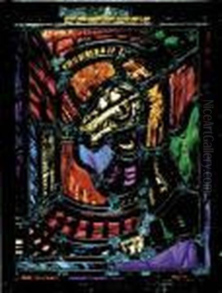 Stained Glass Window Oil Painting by Evie Sydney Hone