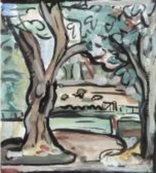 Woodland Oil Painting by Evie Sydney Hone