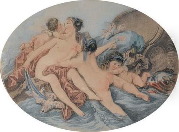 L'amour Par Louis Marin Bonnet Oil Painting by Jean-Baptiste Huet