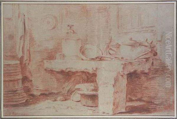 Interieur De Cuisine Oil Painting by Jean-Baptiste Huet