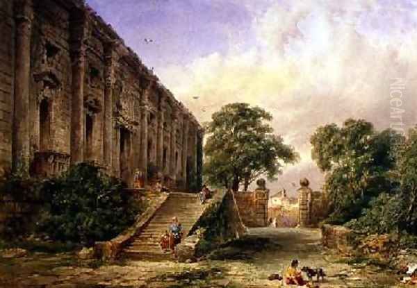 View of the East Front of Nottingham Castle 1879 Oil Painting by Charles McArthur