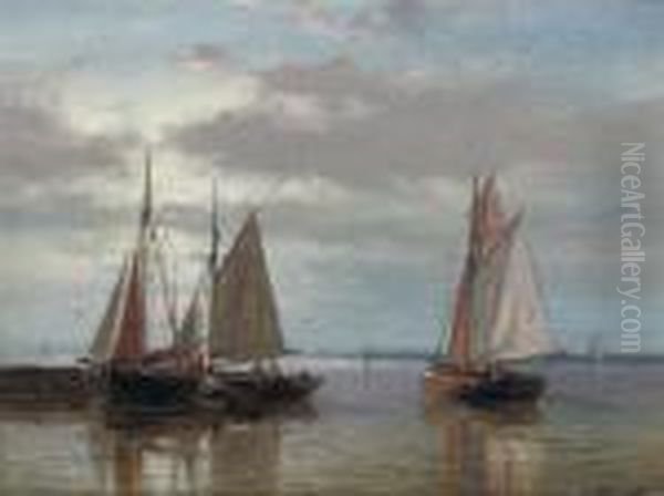 Fishermen Returning At The End Of The Day Oil Painting by Abraham Hulk Jun.