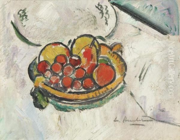Still Life With A Bowl Of Fruit Oil Painting by George Leslie Hunter