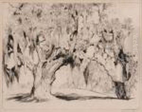 Yeomans Oak Oil Painting by Alfred Heber Hutty
