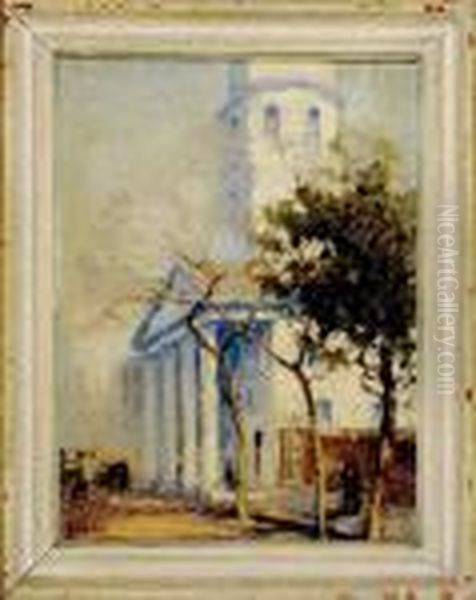 St. Michael's Church, Charleston Oil Painting by Alfred Heber Hutty