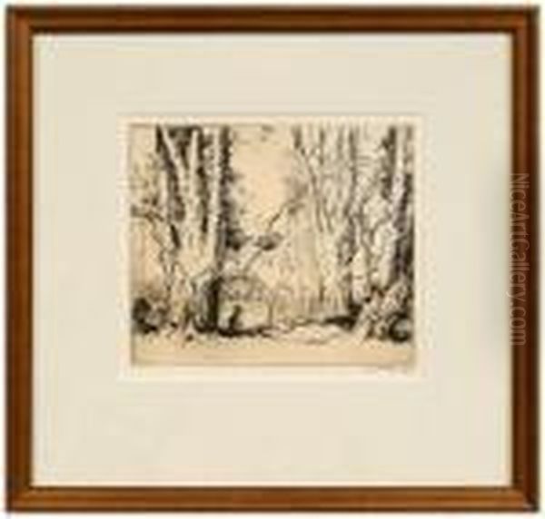 Beverly Beeches Oil Painting by Alfred Heber Hutty