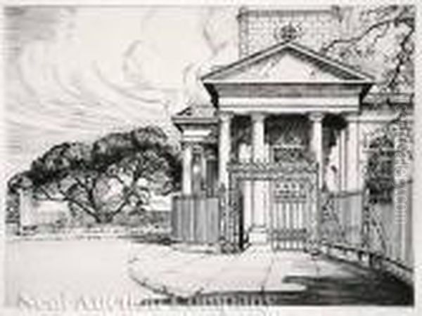 Old St. Phillip's Portico Oil Painting by Alfred Heber Hutty