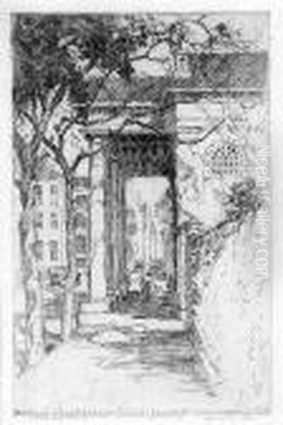 St. Michael's Portico Oil Painting by Alfred Heber Hutty