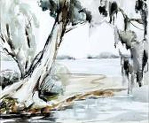 Carolina Lowcountry With Oil Painting by Alfred Heber Hutty