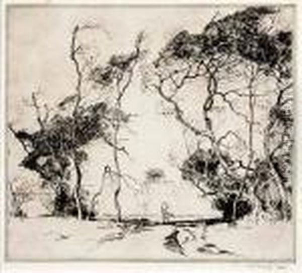 Wind Oil Painting by Alfred Heber Hutty