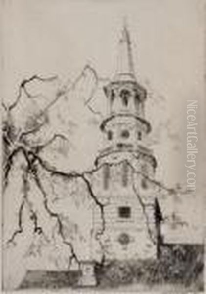 St. Michael's Spire
Etching On Paper Oil Painting by Alfred Heber Hutty
