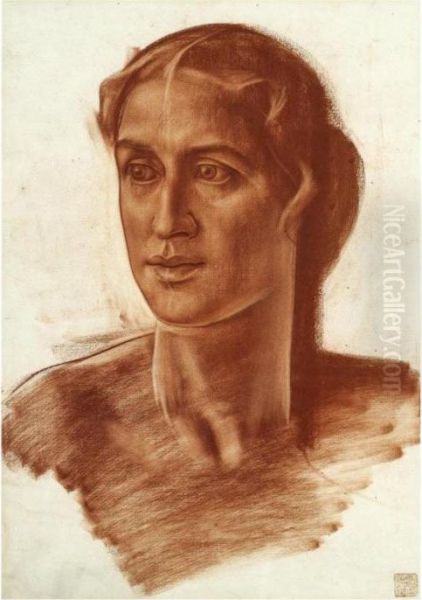 Portrait Of A Lady Oil Painting by Alexander Evgenievich Yakovlev
