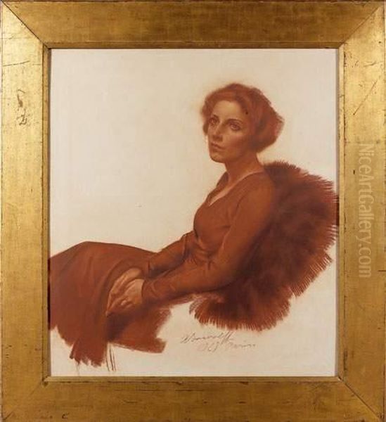 Portrait De Mme X Oil Painting by Alexander Evgenievich Yakovlev