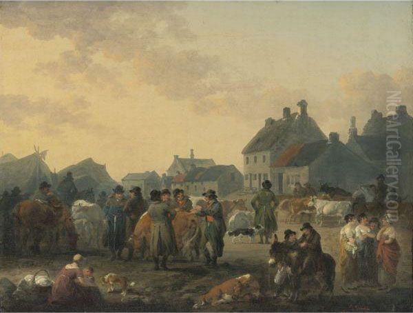 Market Day, Masham by Julius Caesar Ibbetson