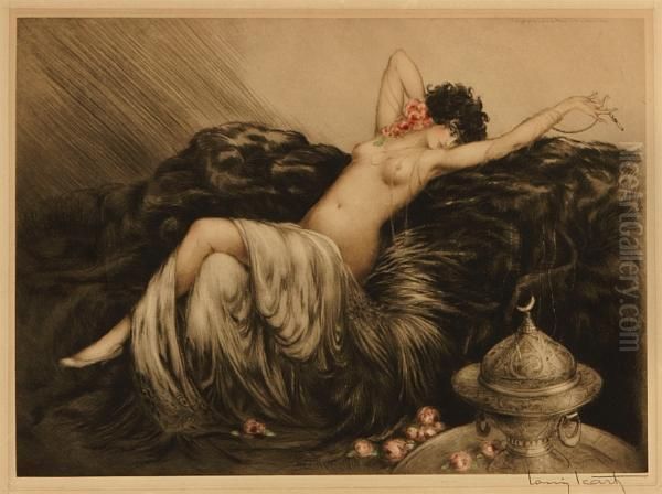 Smoke Oil Painting by Louis Icart