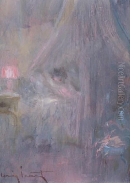 Scene D'interieur Oil Painting by Louis Icart