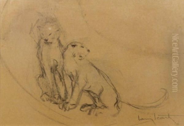 Les Deux Lionnes Oil Painting by Louis Icart