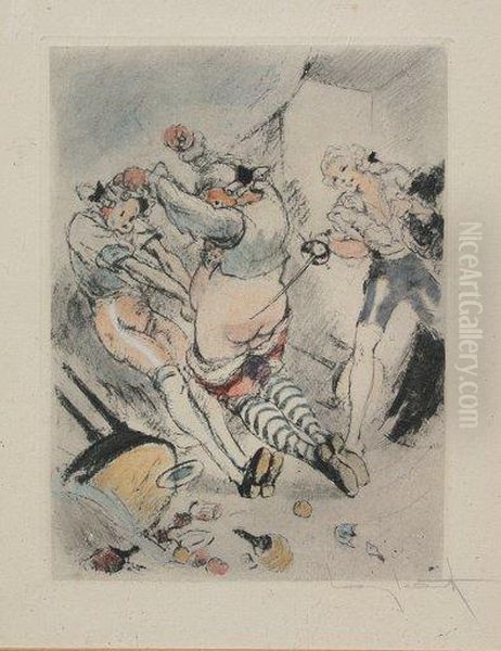 ''two Points'' Oil Painting by Louis Icart