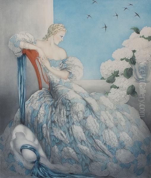 Symphony In Blue Oil Painting by Louis Icart