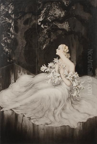 Lilies Oil Painting by Louis Icart