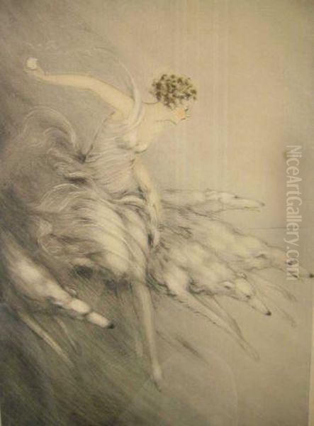 Zest,
L'elan Oil Painting by Louis Icart