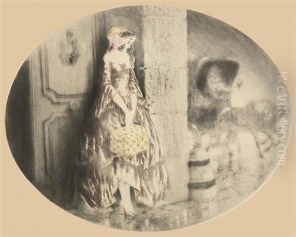 Leaving Home Oil Painting by Louis Icart