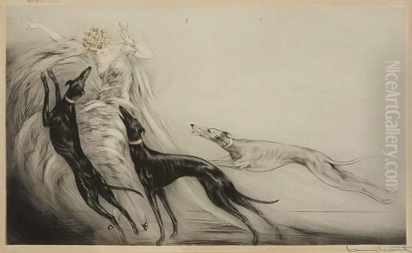 Coursing Ii Oil Painting by Louis Icart
