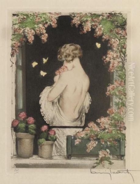 Summer Oil Painting by Louis Icart
