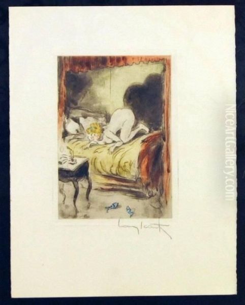 Title - Stubborn Flame (from La Nuit Et Le Moment) Oil Painting by Louis Icart