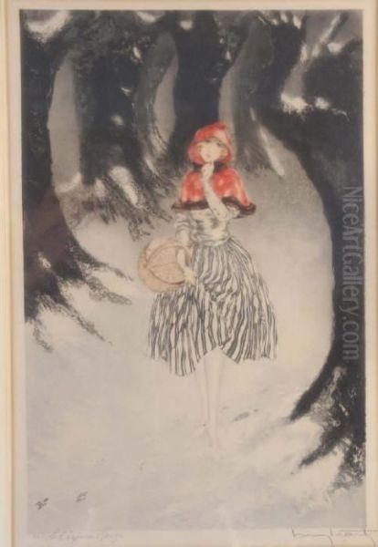 French Etching And Aquatint Le 
Chaperon Rouge Signed In Pencil, Numbered 448 And Blindstamped 20 X 
13.25in Oil Painting by Louis Icart