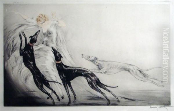 Coursing Ii Oil Painting by Louis Icart