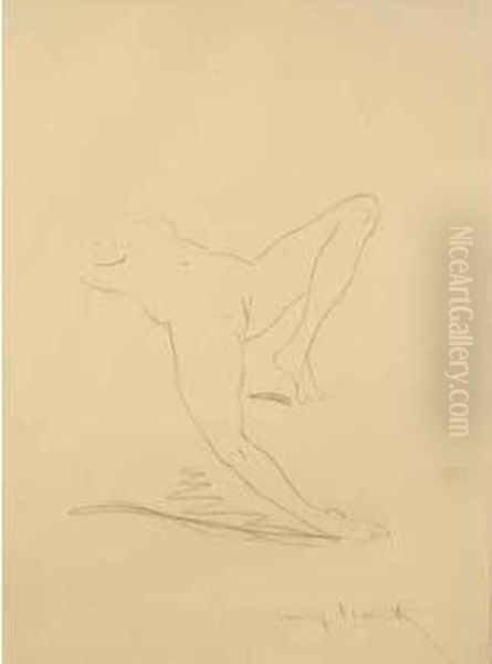 Femme Allongee Oil Painting by Louis Icart