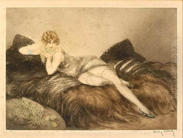 Fruit Oil Painting by Louis Icart