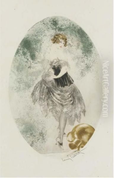 Spilled Jug Of Milk Oil Painting by Louis Icart