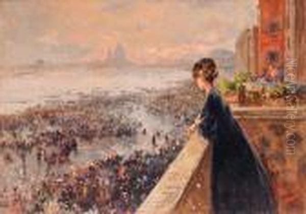Regata A Venezia Oil Painting by Irolli Vincenzo