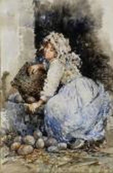Contadinella Oil Painting by Irolli Vincenzo