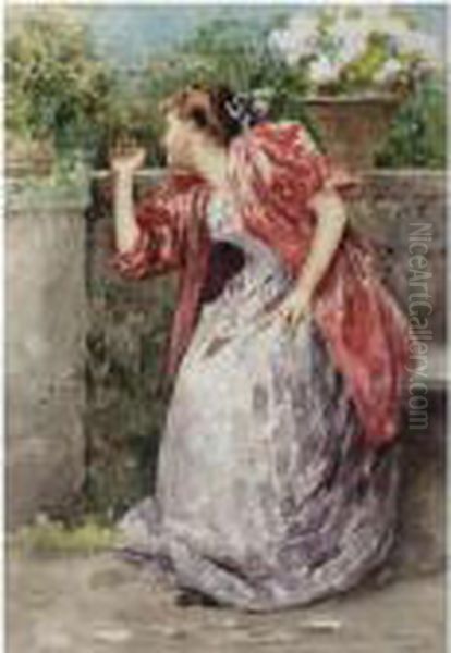 In The Garden Oil Painting by Irolli Vincenzo