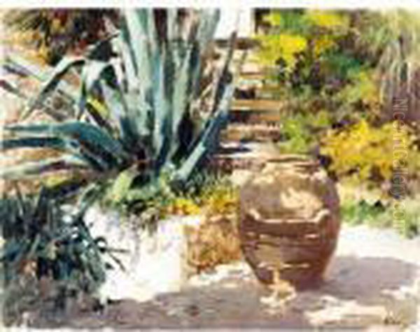 Agavi Con Orcio Oil Painting by Irolli Vincenzo
