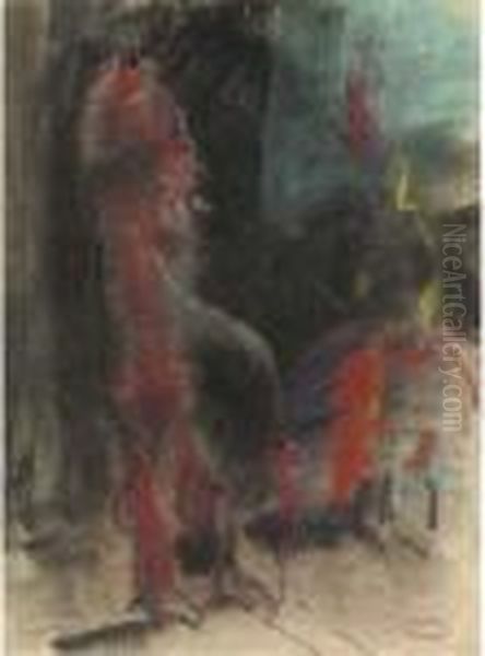 At The Scala Theatre, The Hague Oil Painting by Isaac Lazarus Israels