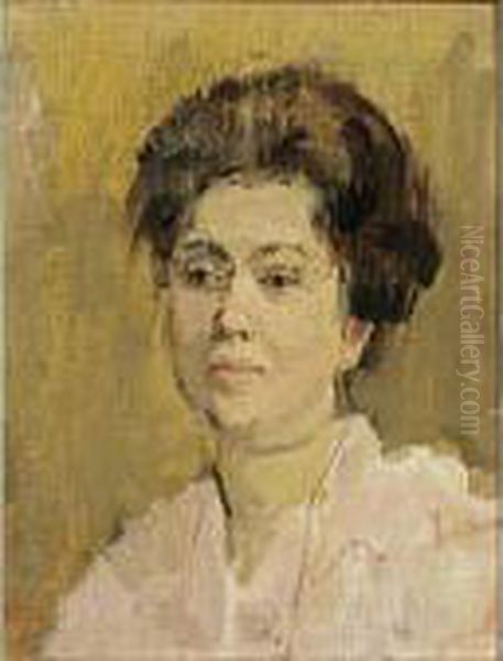 A Portrait Of A Lady Oil Painting by Isaac Lazarus Israels
