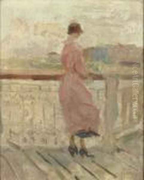 Op De Pier Oil Painting by Isaac Israels