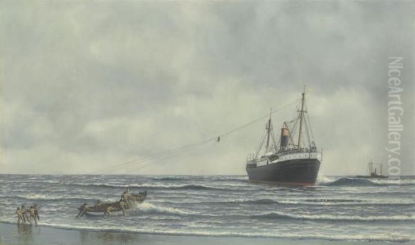 The Rescue Of The Oil Painting by Antonio Nicolo Gasparo Jacobsen