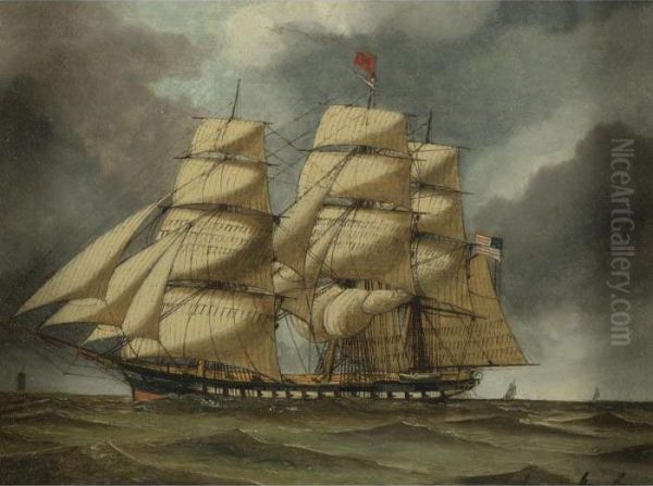 Sailing Ship Oil Painting by Antonio Nicolo Gasparo Jacobsen