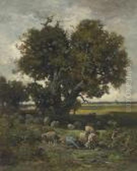 Little Boy Blue Oil Painting by Charles Emile Jacque