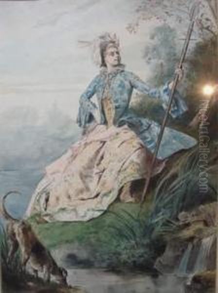 Portrait Oil Painting by Jacquet Gustave
