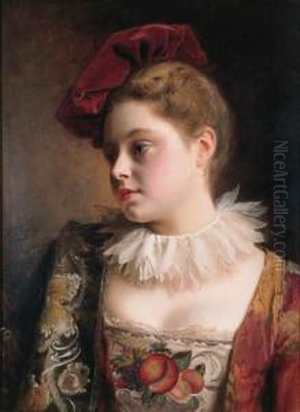 La Tocque Rouge Oil Painting by Jacquet Gustave